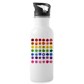 Flowers flowers flowers spring blossoms gift - Water bottle with straw - white - Right
