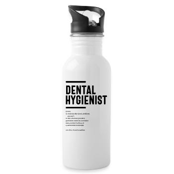 Dental Hygienist Profession Occupation Job Gift - Water bottle with straw - white - Right