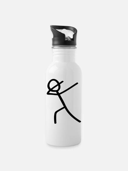 dabbing man - Trinkflasche mit integriertem Trinkhalm - Weiß