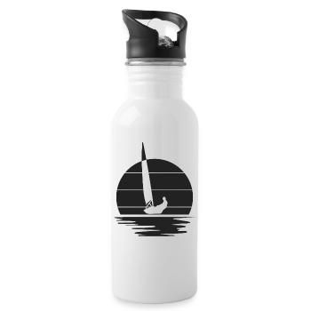 Segler Segeln - Trinkflasche mit integriertem Trinkhalm - Weiß - Rechts