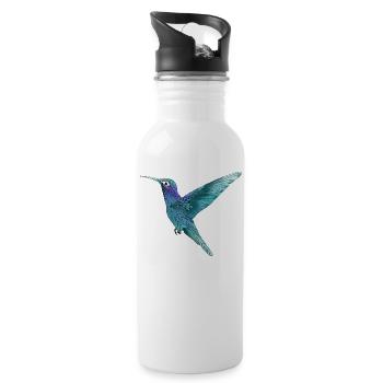KOLIBRI - Trinkflasche mit integriertem Trinkhalm - Weiß - Rechts