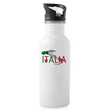 Fanartikel Italien - Trinkflasche mit integriertem Trinkhalm - Weiß - Rechts