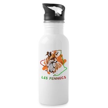 Les fennecs - Gourde avec paille intégrée - blanc - Droite