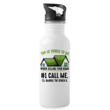 Broker - Water bottle with straw - white - Right