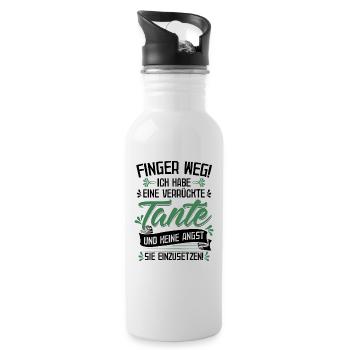 Finger weg! Ich habe eine verrückte Tante - Baby - - Trinkflasche mit integriertem Trinkhalm - Weiß - Rechts