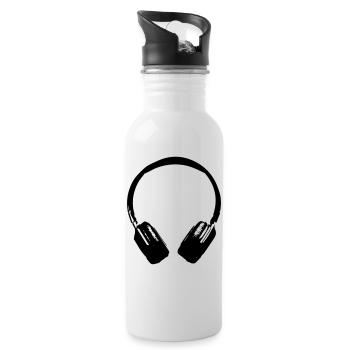 headphones sound - Water bottle with straw - white - Right