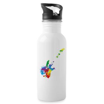 Musiciens guitare électrique cadeau pour les guitaristes - Gourde avec paille intégrée - blanc - Droite
