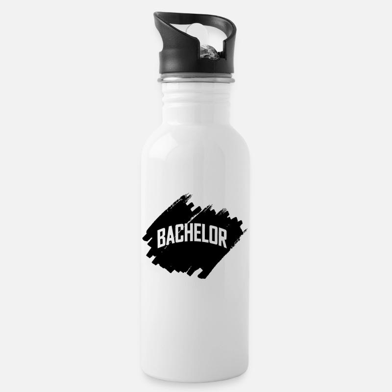 Bachelor - Trinkflasche mit integriertem Trinkhalm - Weiß
