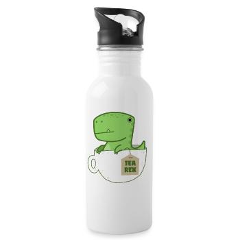 Tea Rex - Gourde avec paille intégrée - blanc - Droite
