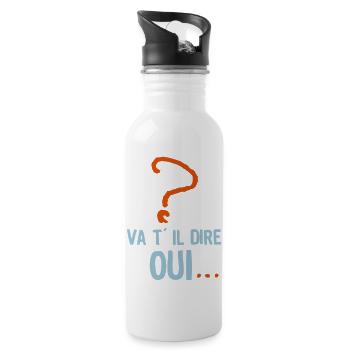 va il dire oui humour mariage evjg evjf - Gourde avec paille intégrée - blanc - Droite