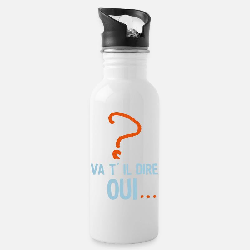 va il dire oui humour mariage evjg evjf - Gourde avec paille intégrée - blanc