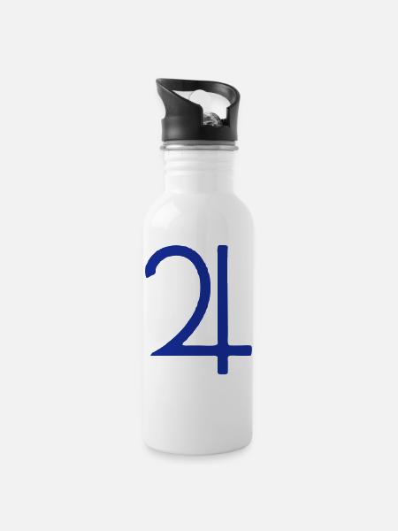symbol jupiter planete - Trinkflasche mit integriertem Trinkhalm - Weiß