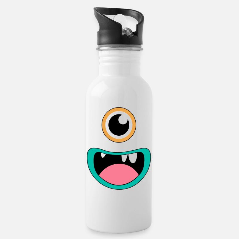 Monstre cyclope - Gourde avec paille intégrée - blanc