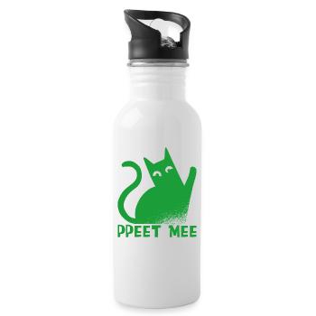 Pet me, chat chaton - Gourde avec paille intégrée - blanc - Droite