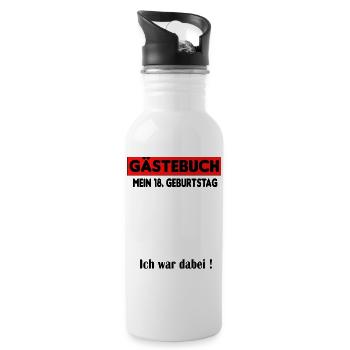 Gästebuch 18 Geburtstag 18 Jahre alt volljährig - Trinkflasche mit integriertem Trinkhalm - Weiß - Rechts