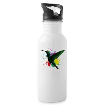 Vogel - Trinkflasche mit integriertem Trinkhalm - Weiß - Rechts