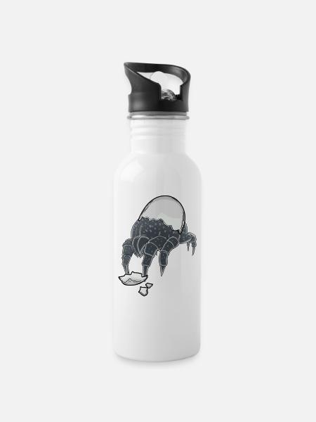 Milbe Ungeziefer Schädling Eierschale Fantasy Ei - Trinkflasche mit integriertem Trinkhalm - Weiß