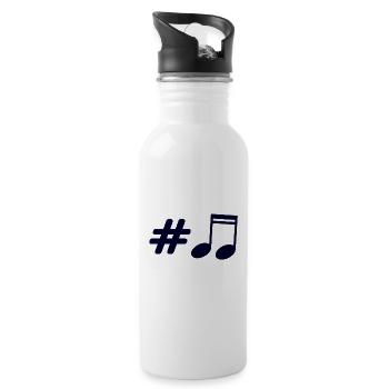 Music - Music Note - Water bottle with straw - white - Right