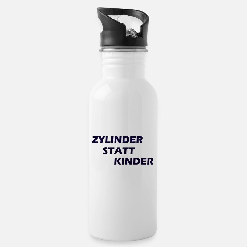 Auto Spruch - Trinkflasche mit integriertem Trinkhalm - Weiß