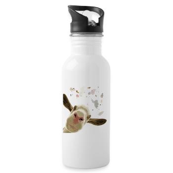 Curious Goat - Water bottle with straw - white - Right