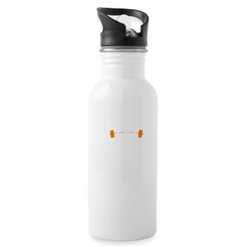 Barbell Weightlifting Heartbeat Bodybuilding Cool - Water bottle with straw - white - Right