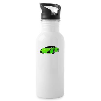 sportwagen-Auto-car-liebe - Trinkflasche mit integriertem Trinkhalm - Weiß - Rechts