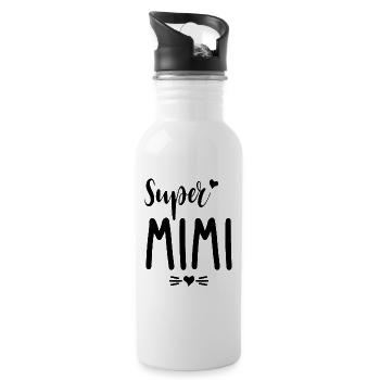 Womens Super Mimi Mother's Day Gift - Water bottle with straw - white - Right