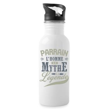 PARRAIN L'homme le mythe la légende idée cadeau - Gourde avec paille intégrée - blanc - Droite