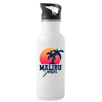 Malibu Kalifornien USA Amerika Reise Urlaub Beach - Trinkflasche mit integriertem Trinkhalm - Weiß - Rechts