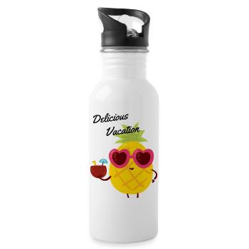 Delicious vacation - Water bottle with straw - white - Right