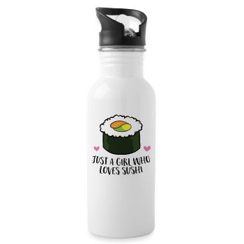Just a Girl Who Loves Sushi Japanese Sushi Lover - Water bottle with straw - white - Right