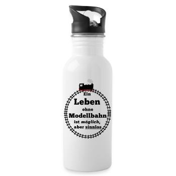 Modelleisenbahn - Trinkflasche mit integriertem Trinkhalm - Weiß - Rechts