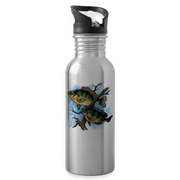 Bluegill Illustration Angeln Pullover Design - Trinkflasche mit integriertem Trinkhalm - Lightsilver - Rechts