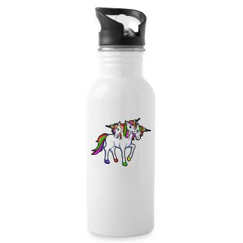 DREIHORN - LICORNE À 3 TÊTES - Gourde avec paille intégrée - blanc - Droite