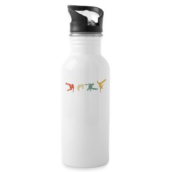 Rétro Parkour cadeau pour les fans de sports extrêmes - Gourde avec paille intégrée - blanc - Droite