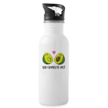 Cute Avocado In The Pocket Vegan Food Avocdao In - Water bottle with straw - white - Right