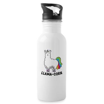 Lustige LLama nette Llamacorn - Trinkflasche mit integriertem Trinkhalm - Weiß - Rechts