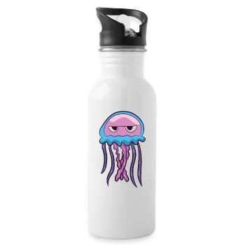 Méduses drôles Ocean Love Aquarium Méduses - Gourde avec paille intégrée - blanc - Droite