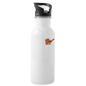 Dabbing Beaver Fake Pocket Beaver - Water bottle with straw - white - Right