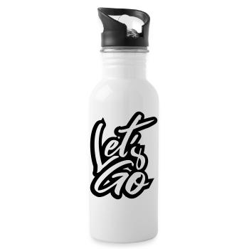 Graffiti Let s - Gourde avec paille intégrée - blanc - Droite