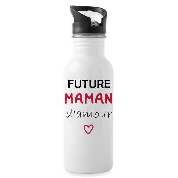future maman d'amour - Gourde avec paille intégrée - blanc - Droite