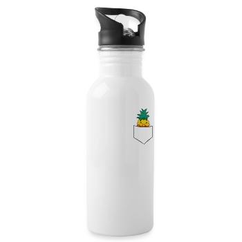 Ananas In Tasche Süße Taschen Ananas - Trinkflasche mit integriertem Trinkhalm - Weiß - Rechts