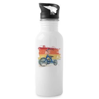 Tricycle rétro - Gourde avec paille intégrée - blanc - Droite
