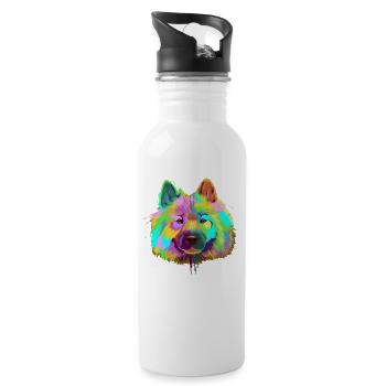 Splash Eurasier Dog - Water bottle with straw - white - Right