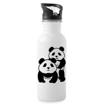 Panda style - Water bottle with straw - white - Right