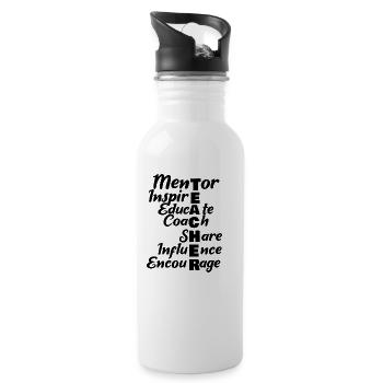 Teacher Mentor - Trinkflasche mit integriertem Trinkhalm - Weiß - Rechts