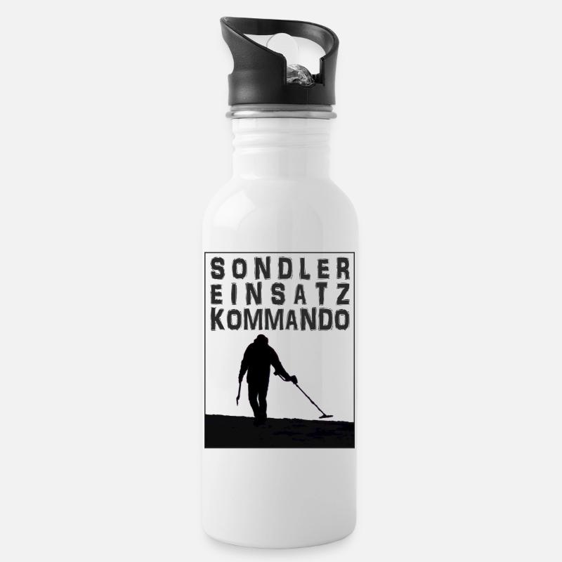Sondler Einsatz Kommando, sondeln, Metalldetektor - Trinkflasche mit integriertem Trinkhalm - Weiß