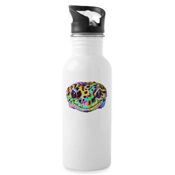 Farbiger Leopard Gecko - Trinkflasche mit integriertem Trinkhalm - Weiß - Rechts