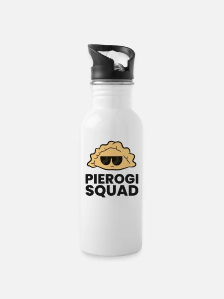 Polonais Pierogi Amant Drôle Pierogi - Gourde avec paille intégrée - blanc