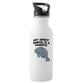 My Spirit Animal Is A Manatee Love Manatees - Water bottle with straw - white - Right